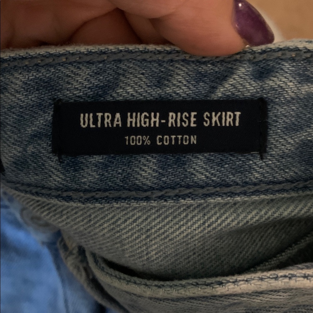 Hollister Light Blue Distressed Mini Skirt - Picture 5 of 5